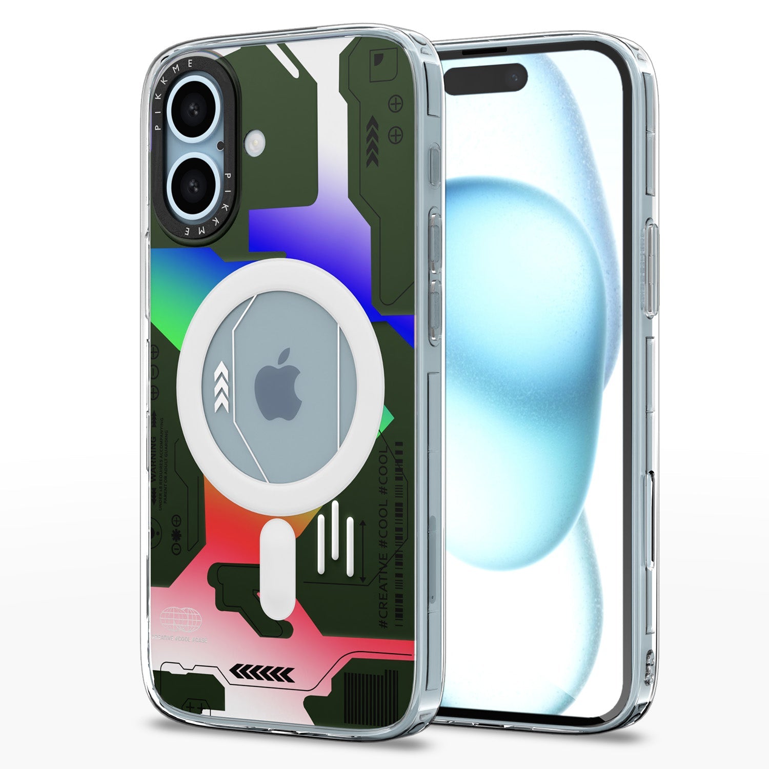 Pikkme iPhone 16 Plus Printmagsafe Back (Green)