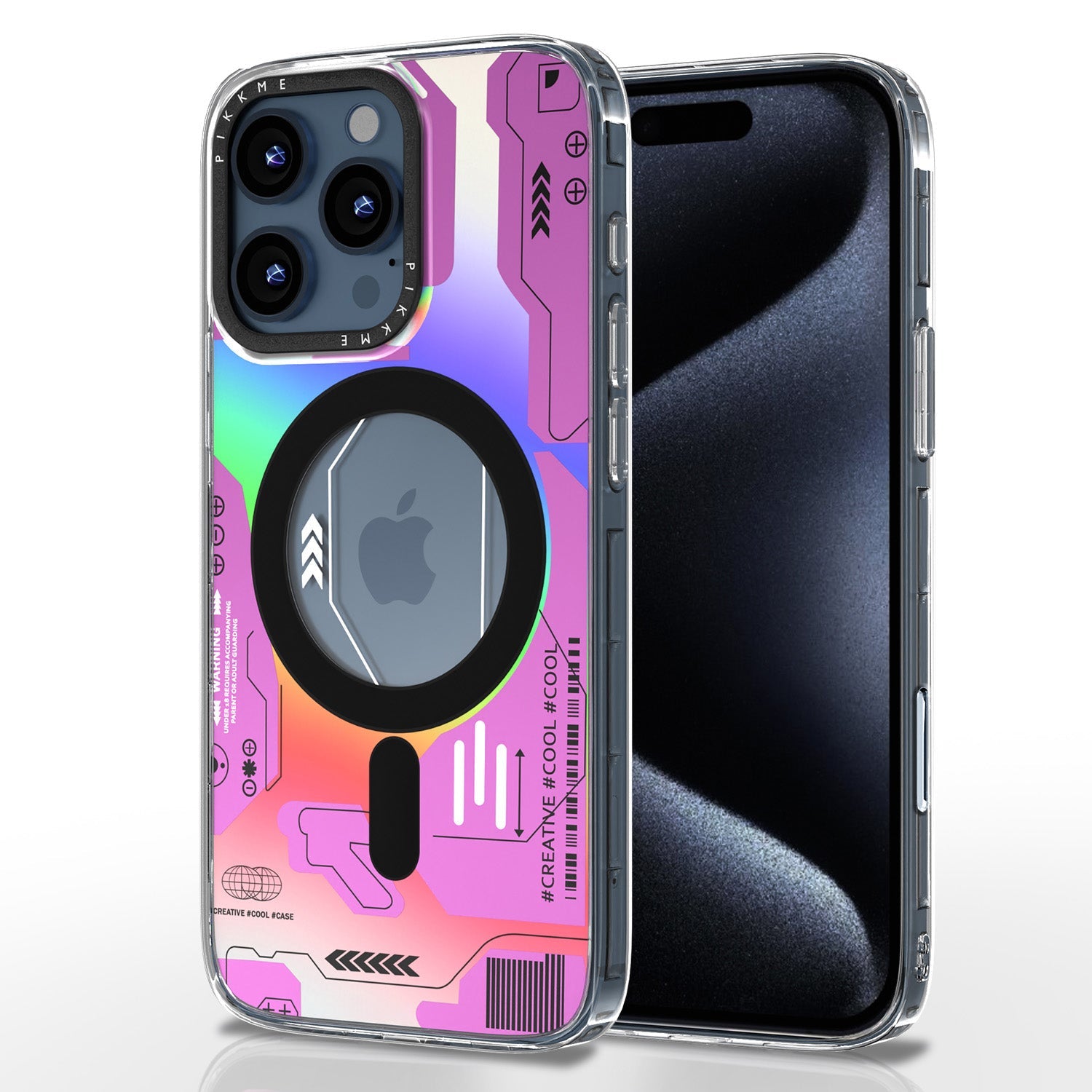 Pikkme iPhone 16 Pro Printmagsafe Back (Pink)