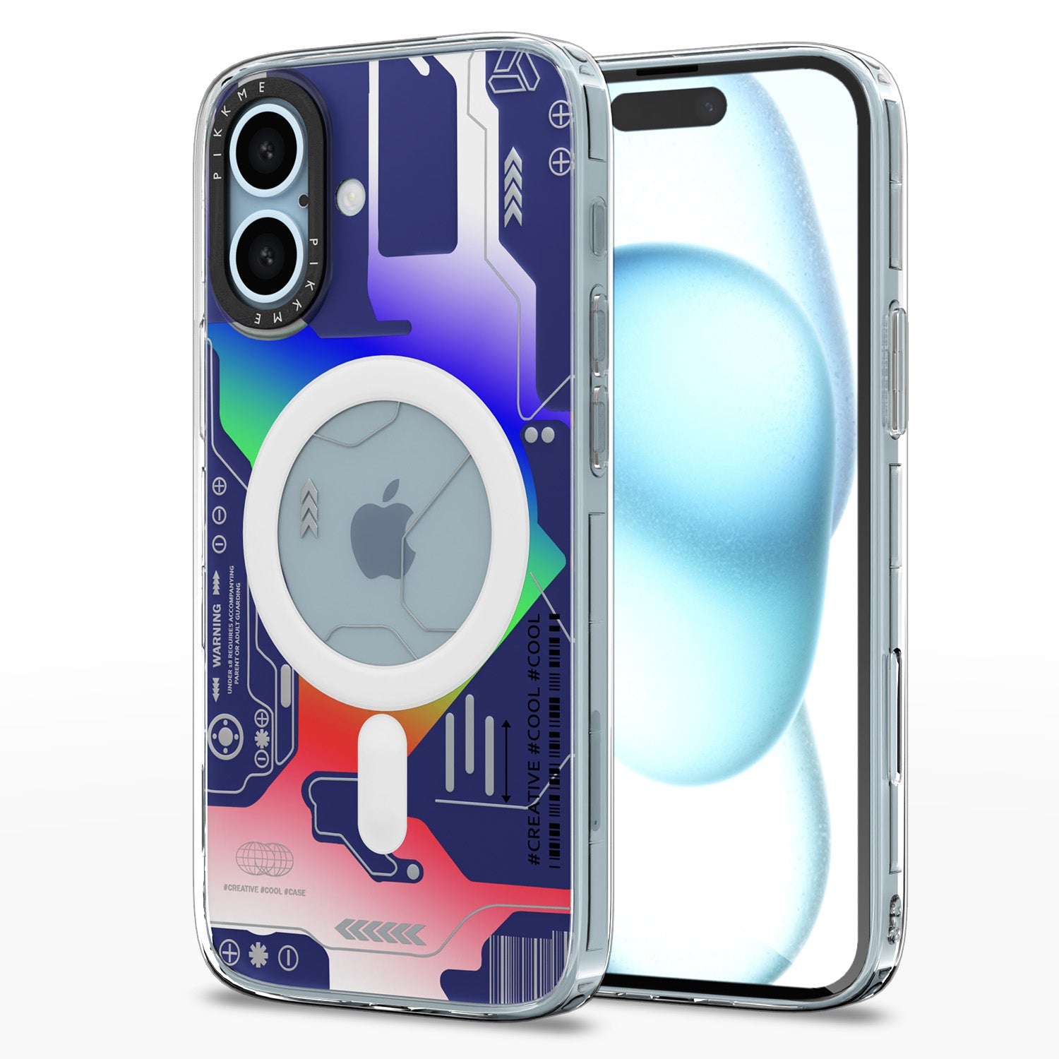 Pikkme iPhone 16 Plus Printmagsafe Back (Blue)