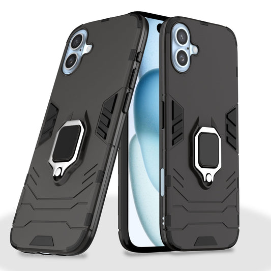 Pikkme iPhone 16 D5 tough Armor Back Cover (Black)