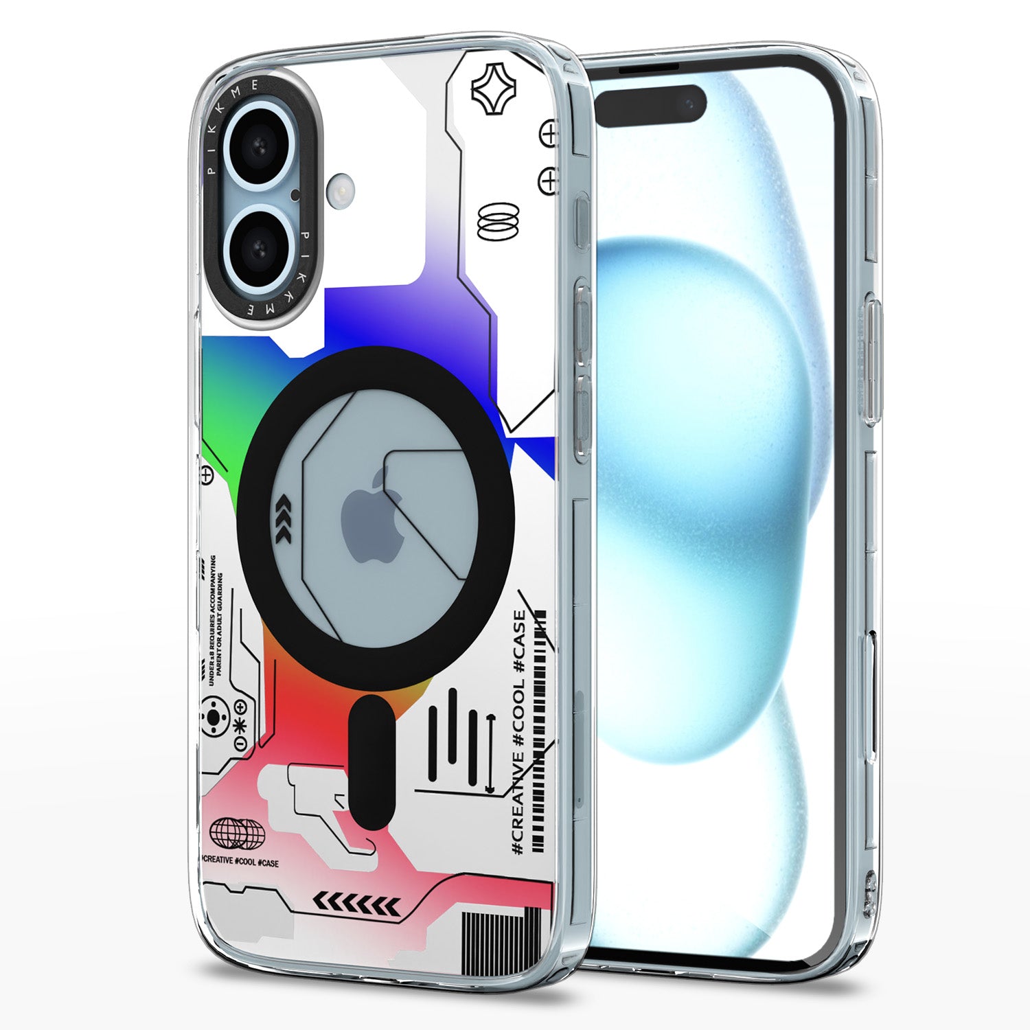 Pikkme iPhone 16 Plus Printmagsafe Back (White)