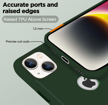 Pikkme iPhone 14 Back Cover Super Soft Silicone Back Case (Atrovirens)