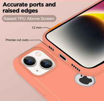 Pikkme iPhone 14 Back Cover Super Soft Silicone Back Case (New Peach)
