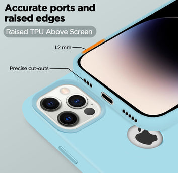 Pikkme iPhone 14 Pro Super Soft Silicone Back Case (Sky Blue)