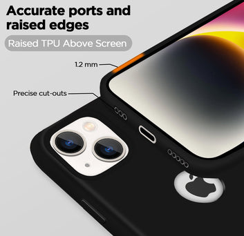 Pikkme iPhone 14 Back Cover Super Soft Silicone Back Case (Black)