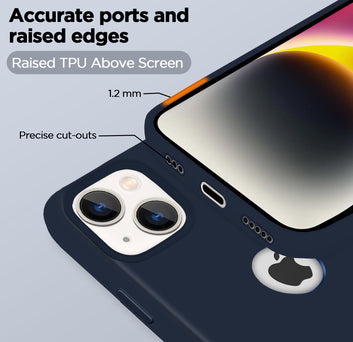 Pikkme iPhone 14 Back Cover Super Soft Silicone Back Case (Dark Blue)