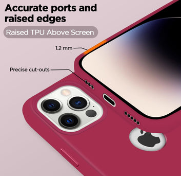 Pikkme iPhone 14 Pro Super Soft Silicone Back Case (Rose Red)