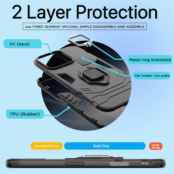 Pikkme iPhone 16 Pro D5 Tough Armor Back Cover (Black)