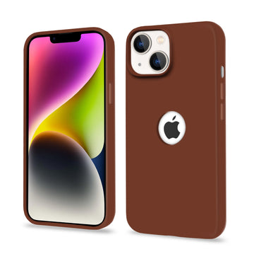 Pikkme iPhone 14 Back Cover Super Soft Silicone Back Case (Brown)