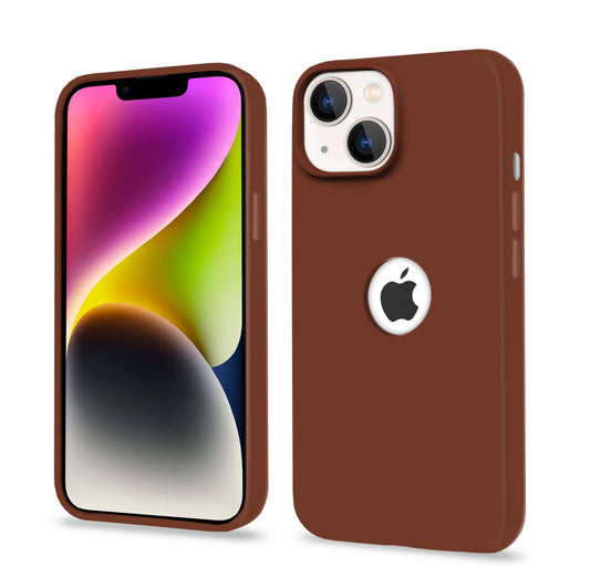 Pikkme iPhone 14 Back Cover Super Soft Silicone Back Case (Brown)