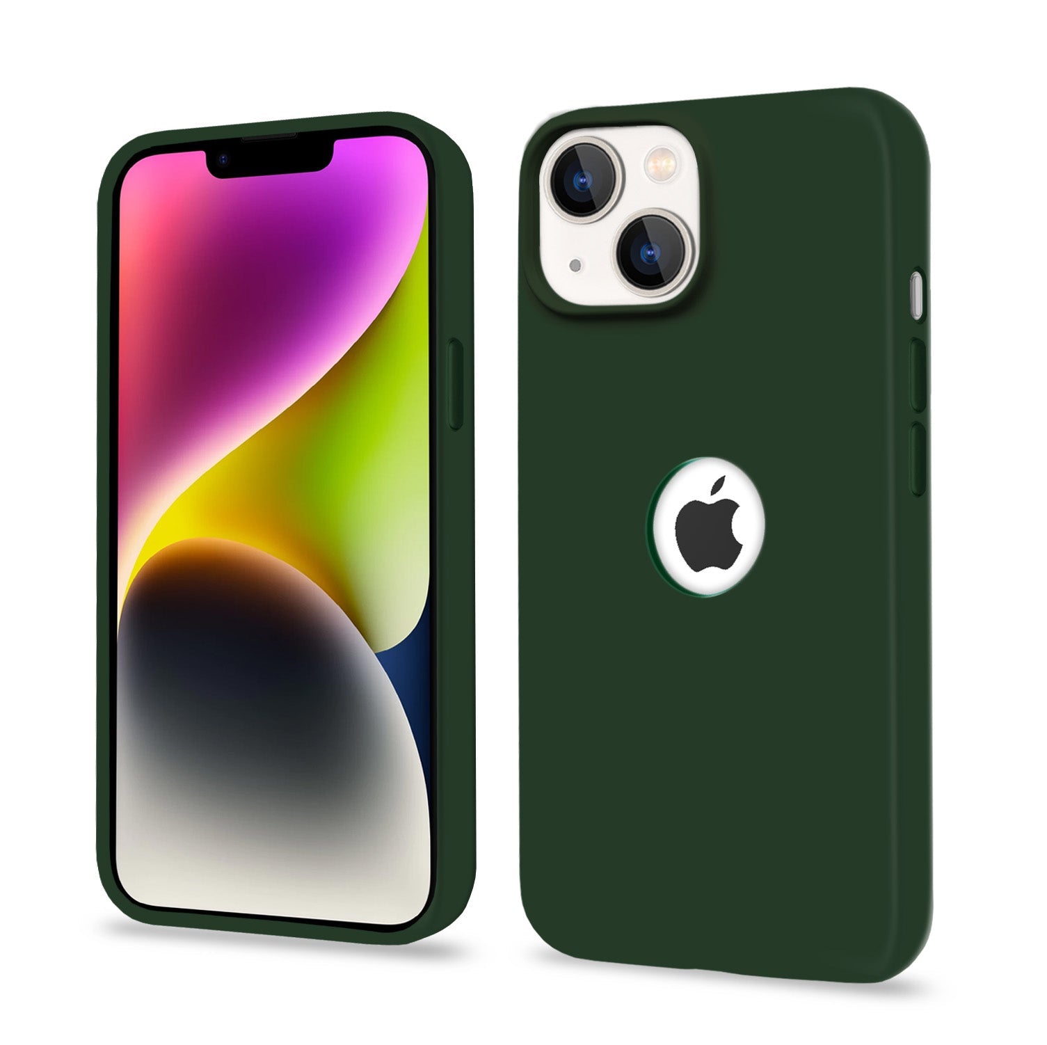 Pikkme iPhone 14 Back Cover Super Soft Silicone Back Case (Atrovirens)