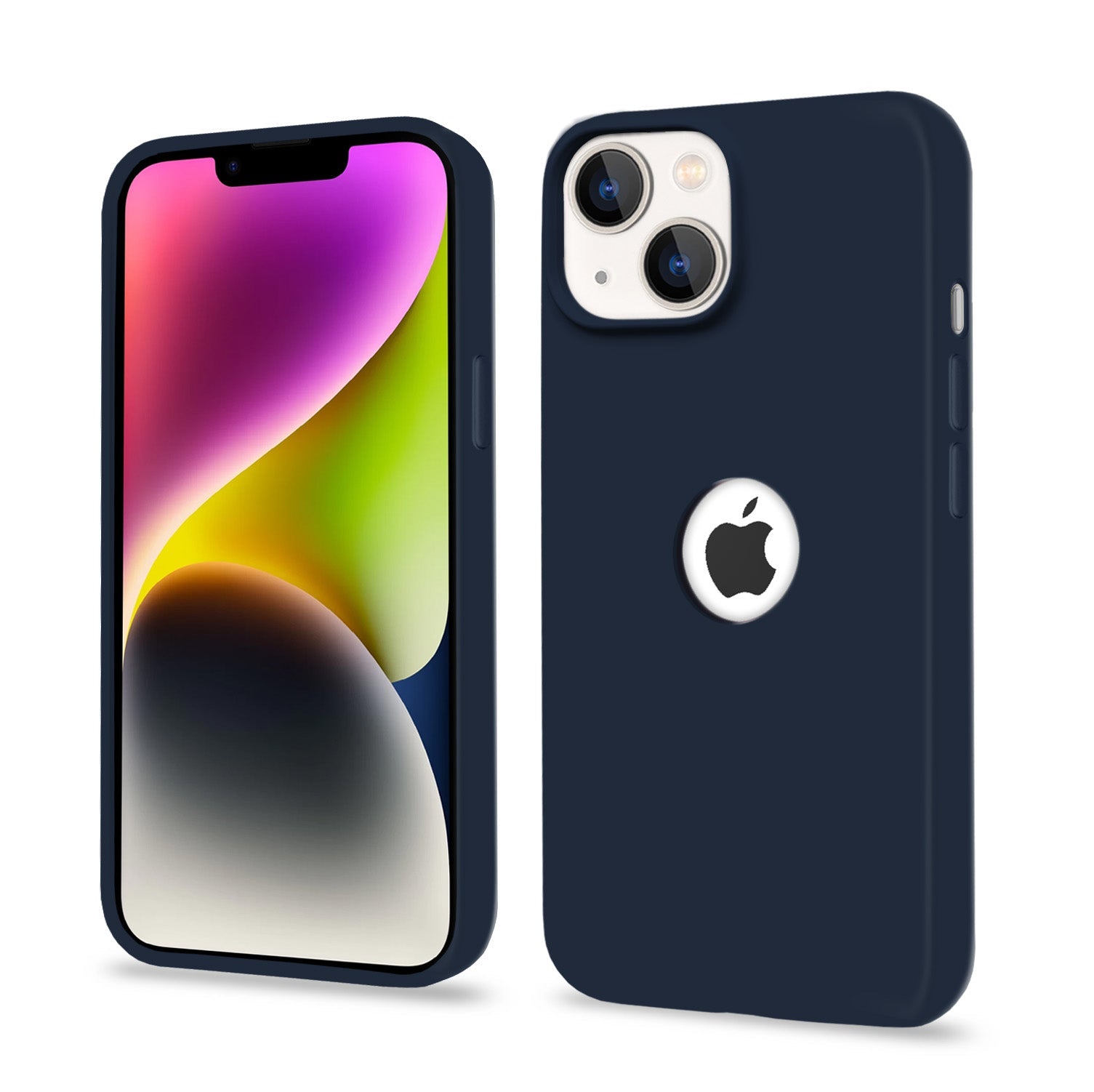 Pikkme iPhone 14 Back Cover Super Soft Silicone Back Case (Dark Blue)