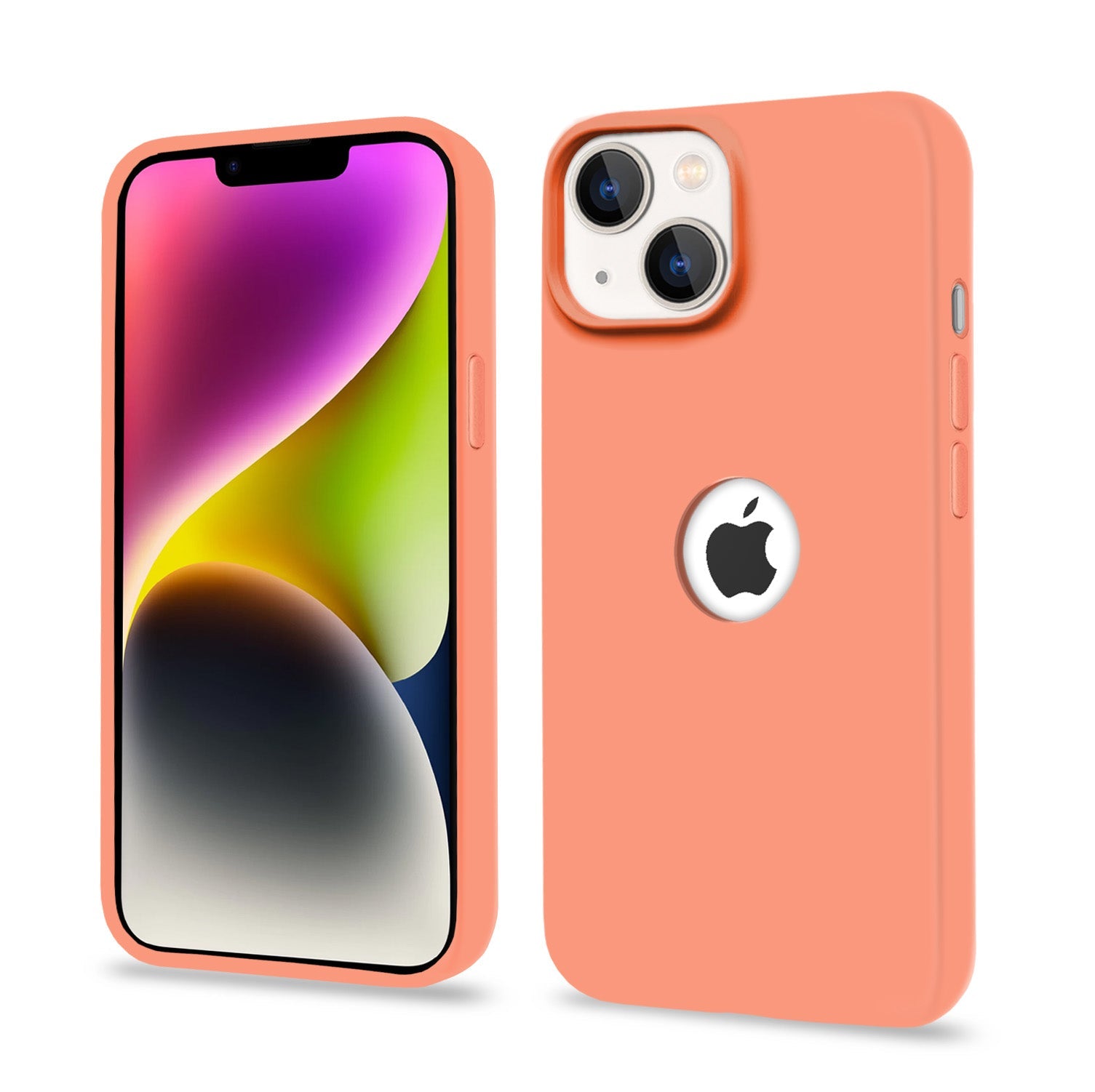 Pikkme iPhone 14 Back Cover Super Soft Silicone Back Case (New Peach)