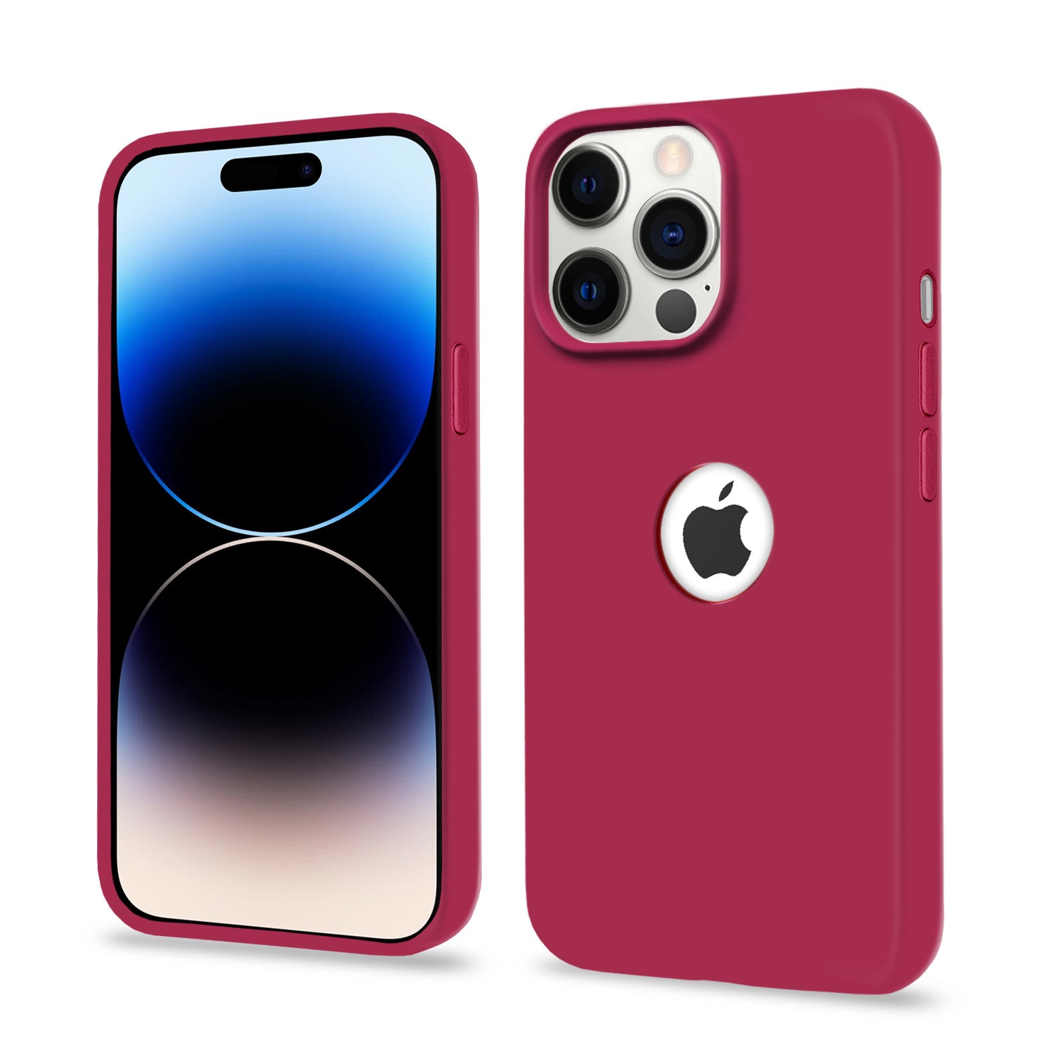 Pikkme iPhone 14 Pro Super Soft Silicone Back Case (Rose Red)