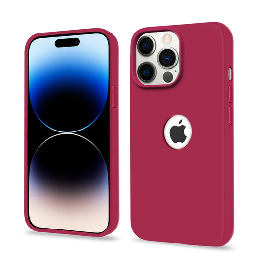 Pikkme iPhone 14 Pro Super Soft Silicone Back Case (Rose Red)
