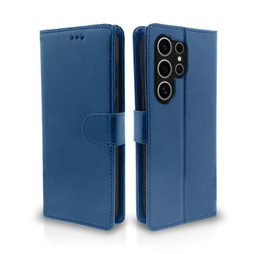 Pikkme Samsung Galaxy S24 Ultra 5G Vintage Flip Cover (Blue)