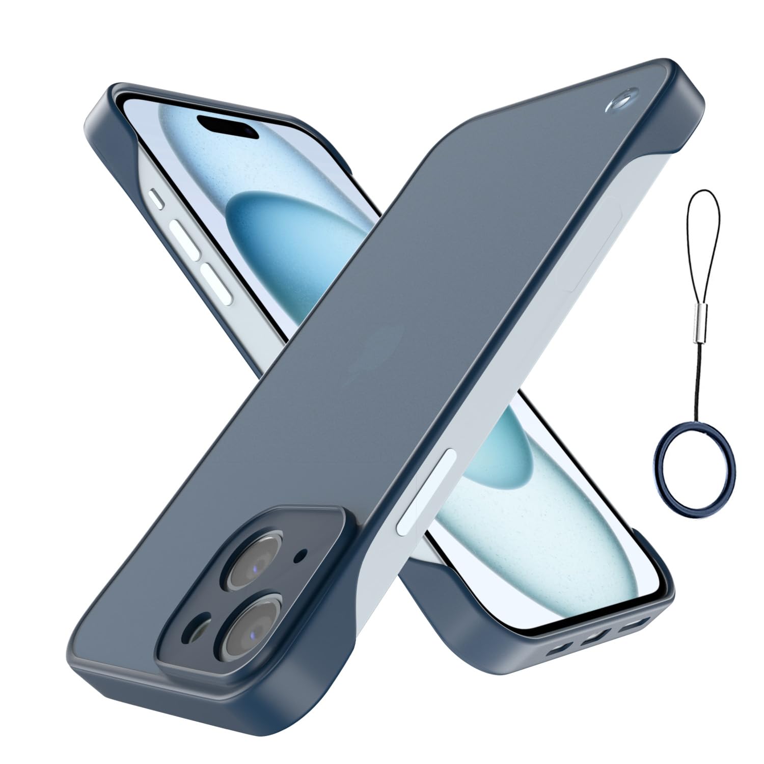 Pikkme iPhone 15 Plus Frameless Back Cover (Blue)