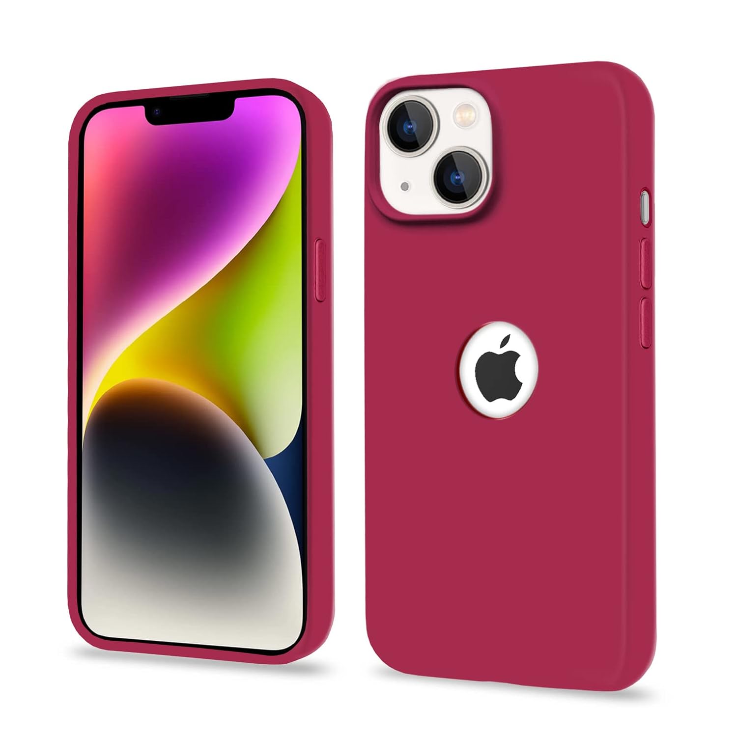 Pikkme iPhone 14 Plus Super Soft Silicone Back Cover (Rose Red)