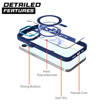 Pikkme iPhone 15 Plus Magsafe Back Cover (Blue)