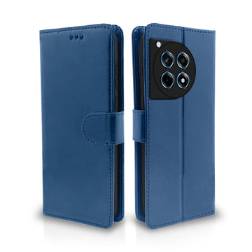 Pikkme OnePlus 12R 5G Vintage Flip Cover (Blue)