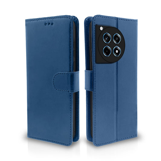 Pikkme OnePlus 12R 5G Vintage Flip Cover (Blue)