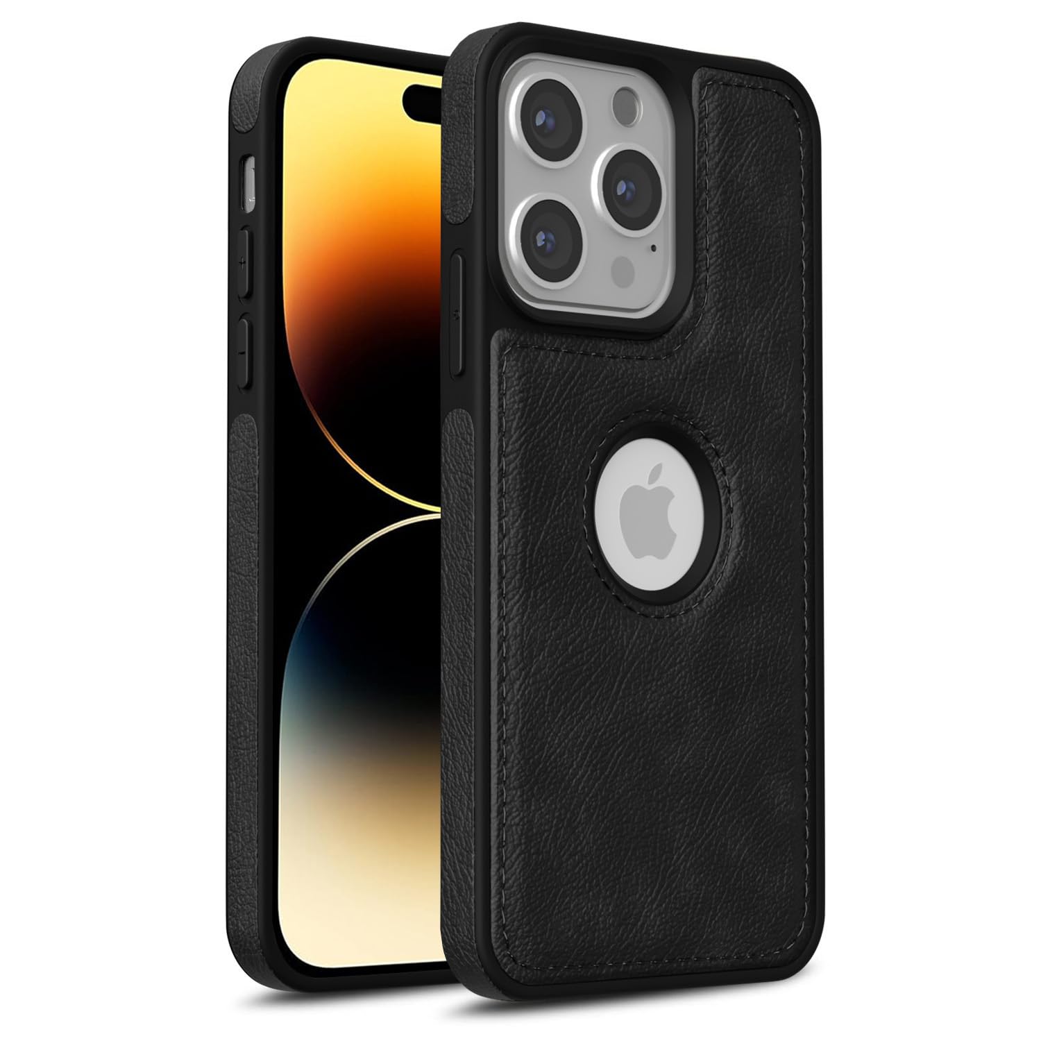 Pikkme iPhone 14 pro Flexible Pu Leather Back Case (Black)