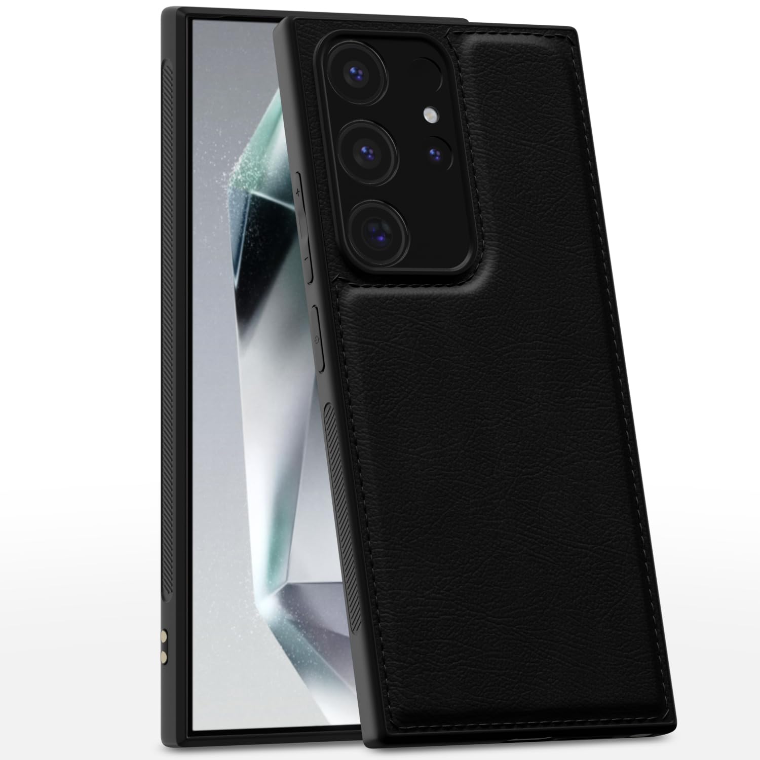 Pikkme Samsung Galaxy S24 Ultra 5G Leather Back Cover (Black)