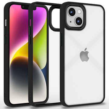 Pikkme iPhone 14 Chrome Metal Ring Back Cover (Black)