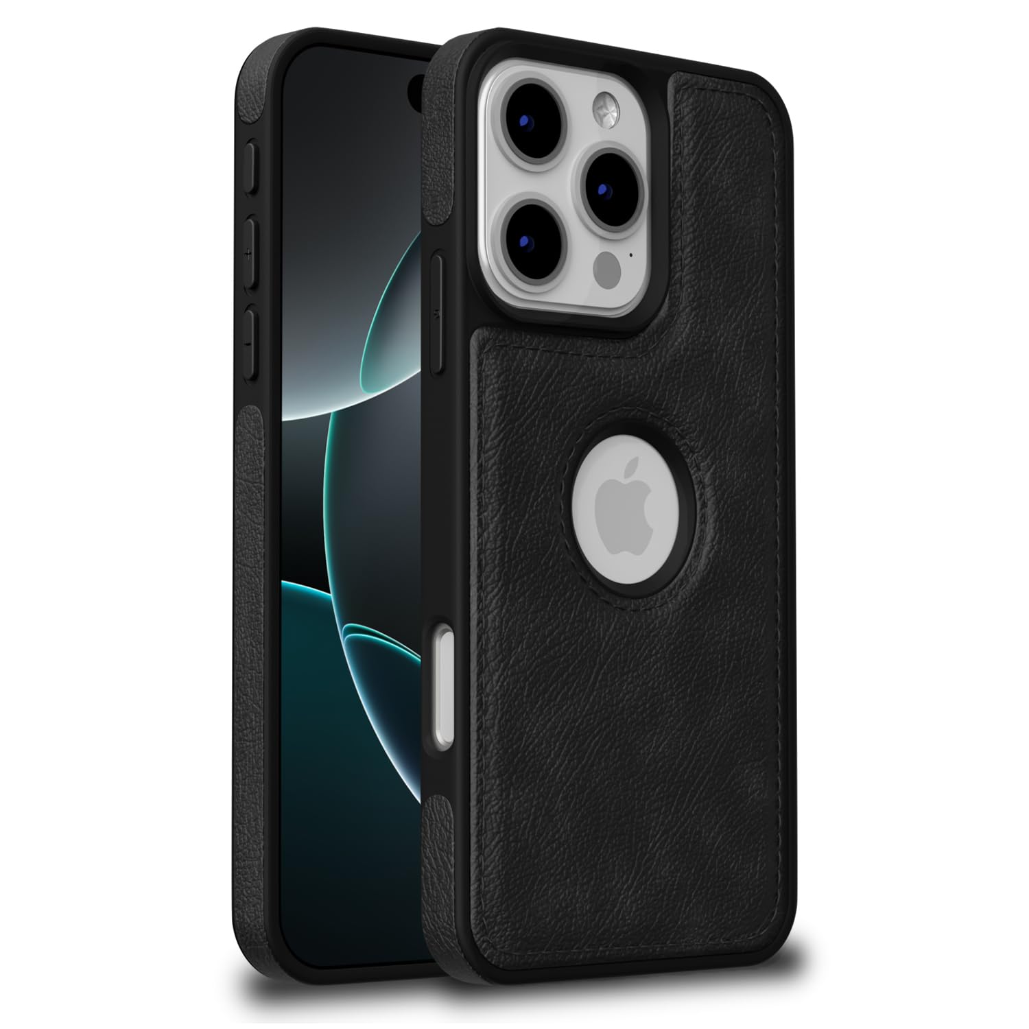 Pikkme iPhone 16 Pro Max Flexible Pu Leather Back Case | Black