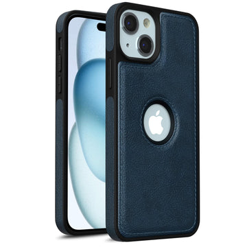 Pikkme iPhone 15 Plus Flexible Pu Leather Back Cover (Blue)