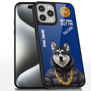 Pikkme Stylish Blue Dog Swag iPhone 15 Pro Back Cover (Design-08)