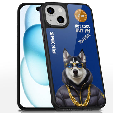 Pikkme Stylish Blue Dog Swag iPhone 15 Back Cover (Design-08)