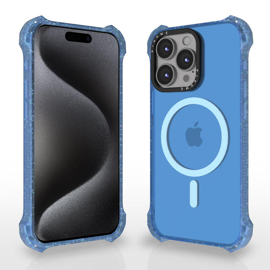 Pikkme iPhone 15 Pro Max Bumper Magsafe Back Cover (Blue)