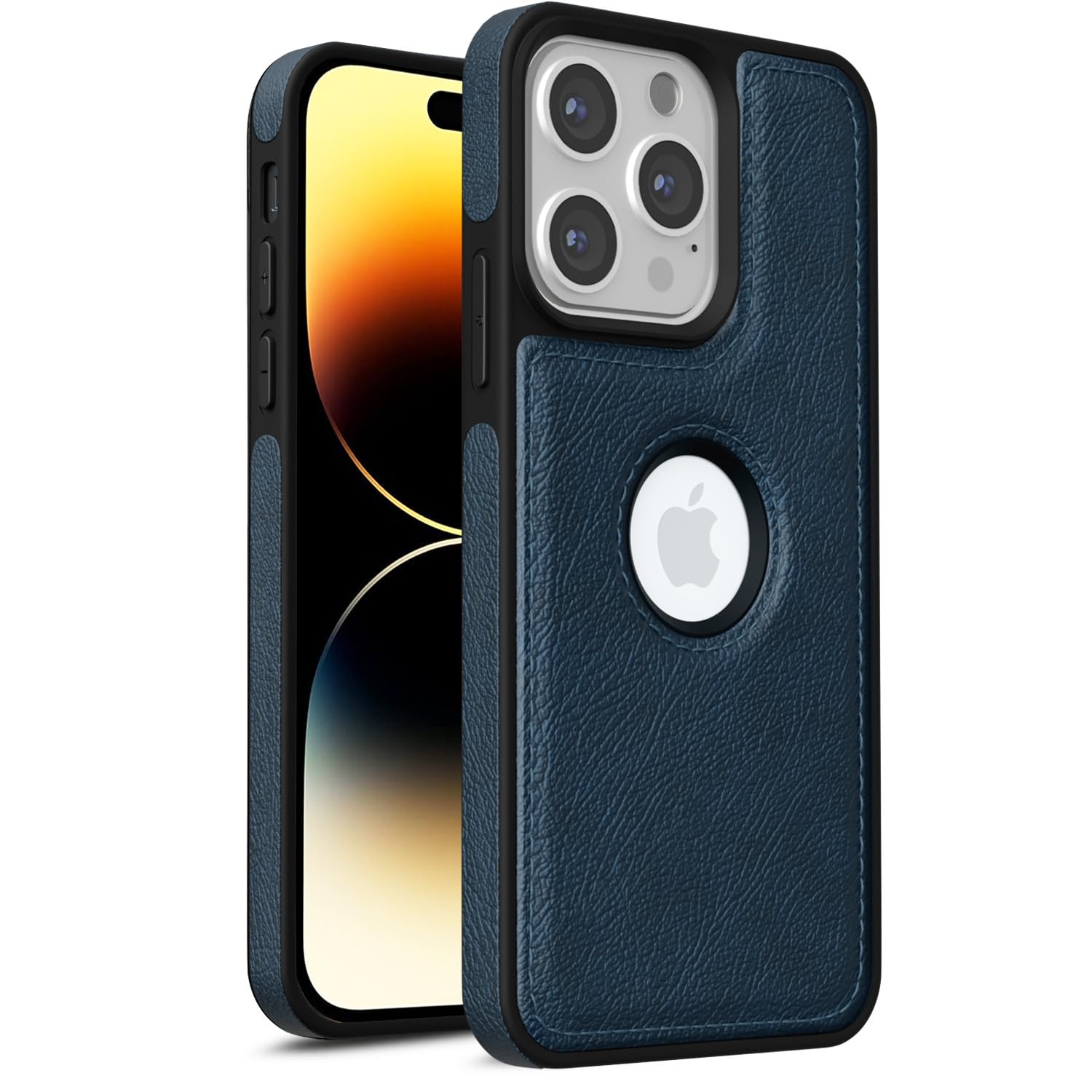 Pikkme iPhone 14 Pro Max Flexible Pu Leather Back Case (Blue)