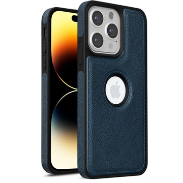 Pikkme iPhone 14 Pro Max Flexible Pu Leather Back Case (Blue)