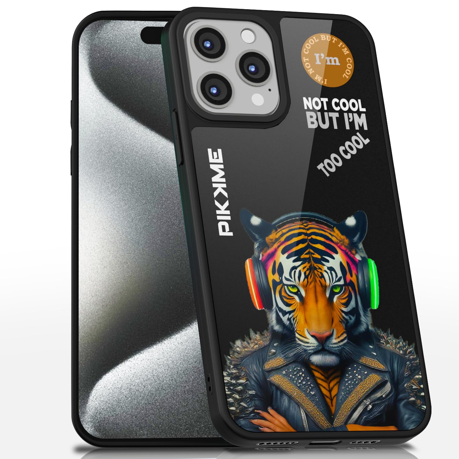 Pikkme Stylish Black Tiger Swag  iPhone 15 Pro Max Back Cover (Design-06)