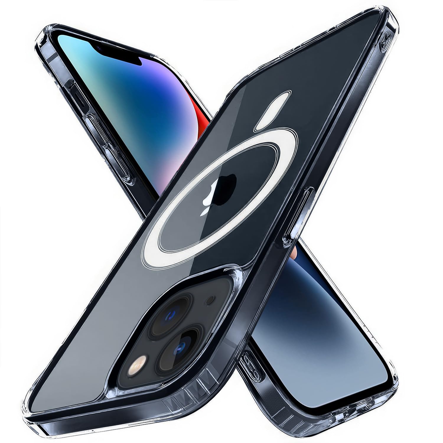 Pikkme iPhone 14 Mag-Safe Crystal Clear | TPU & Polycarbonate Back Cover (Transparent)