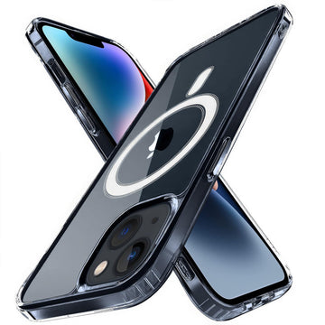 Pikkme iPhone 14 Mag-Safe Crystal Clear | TPU & Polycarbonate Back Cover (Transparent)
