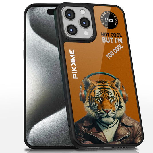 Pikkme Stylish Brown Tiger Swag  iPhone 15 Pro Back Cover (Design-09)