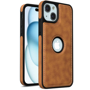 Pikkme iPhone 15 Plus Flexible Pu Leather Back Cover (Brown)
