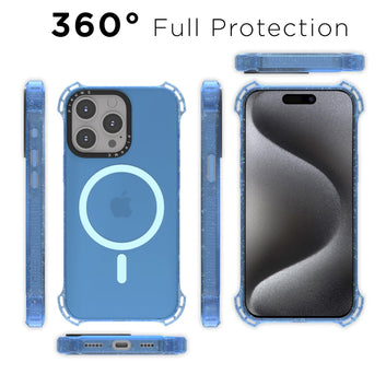 Pikkme iPhone 15 Pro Max Bumper Magsafe Back Cover (Blue)