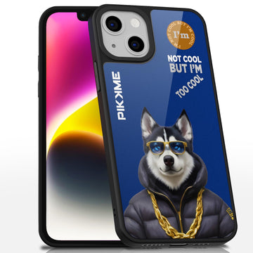 Pikkme Stylish Blue Dog Swag iPhone 14 Back Cover (Design-08)