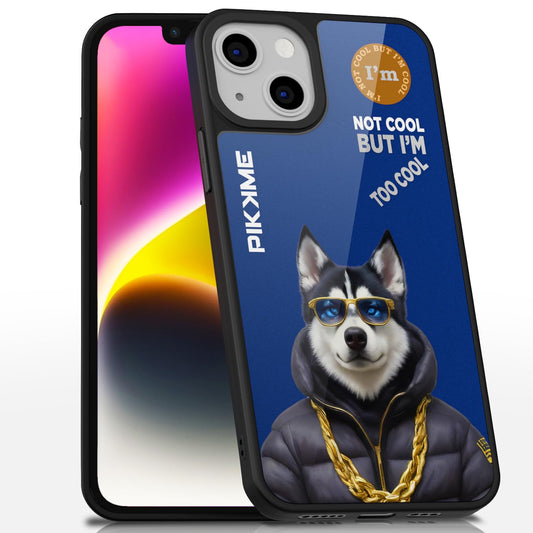 Pikkme Stylish Blue Dog Swag iPhone 14 Back Cover (Design-08)