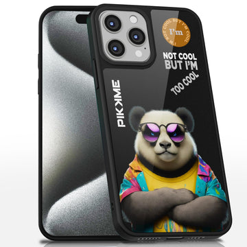 Pikkme Stylish Black Panda Swag  iPhone 15 Pro Max Back Cover (Design-05)