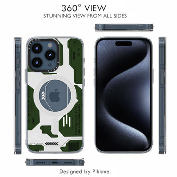 Pikkme iPhone 15 Pro Printmagsafe Back Cover (Green)