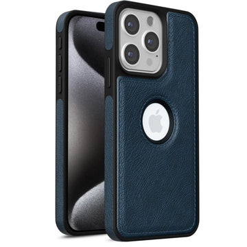 Pikkme iPhone 15 Pro Max Flexible Pu Leather Back Cover (Blue)