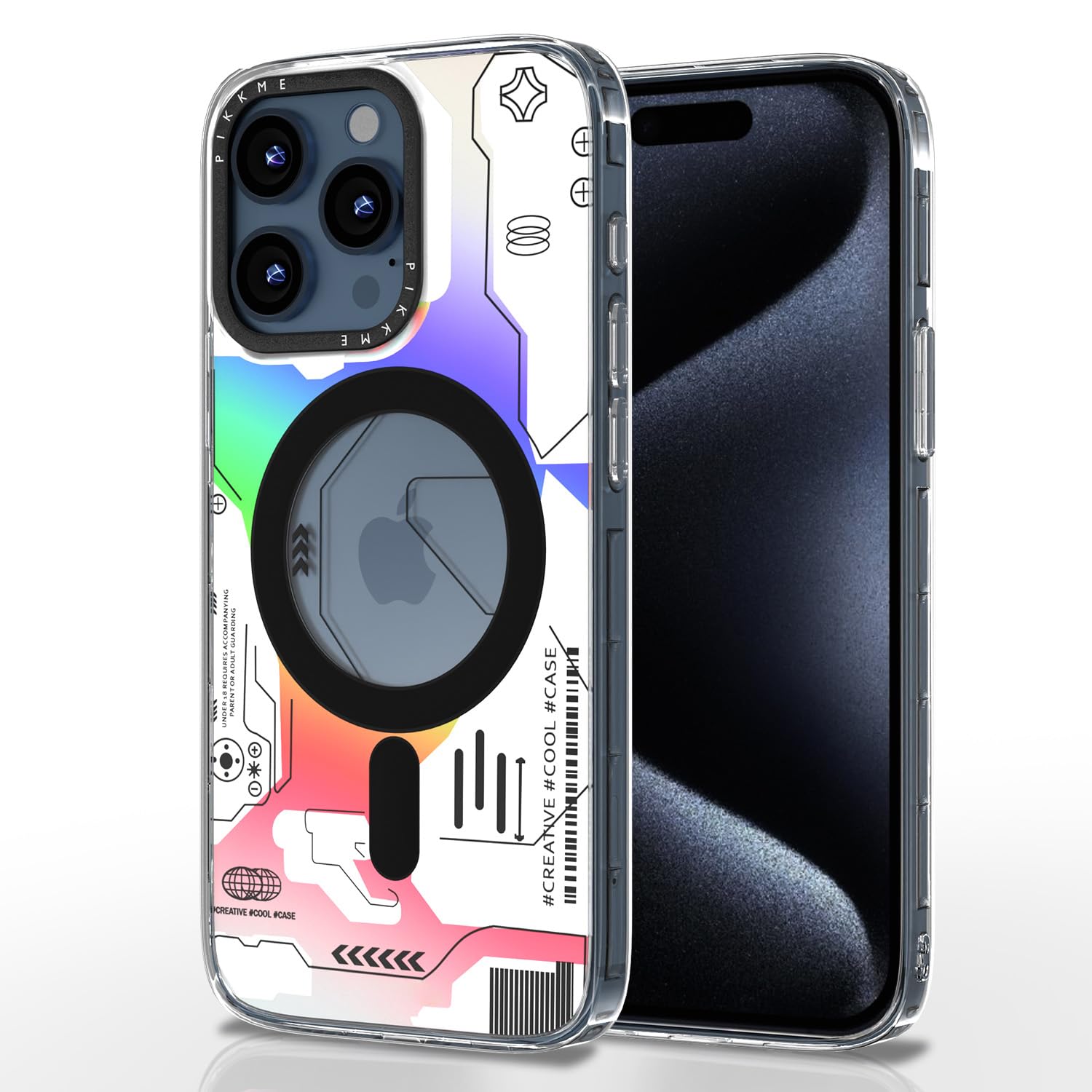 Pikkme iPhone 15 Pro Printmagsafe Back Cover (White)