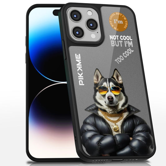 Pikkme Stylish Grey Dog Swag iPhone 14 Pro Back Cover (Design-02)