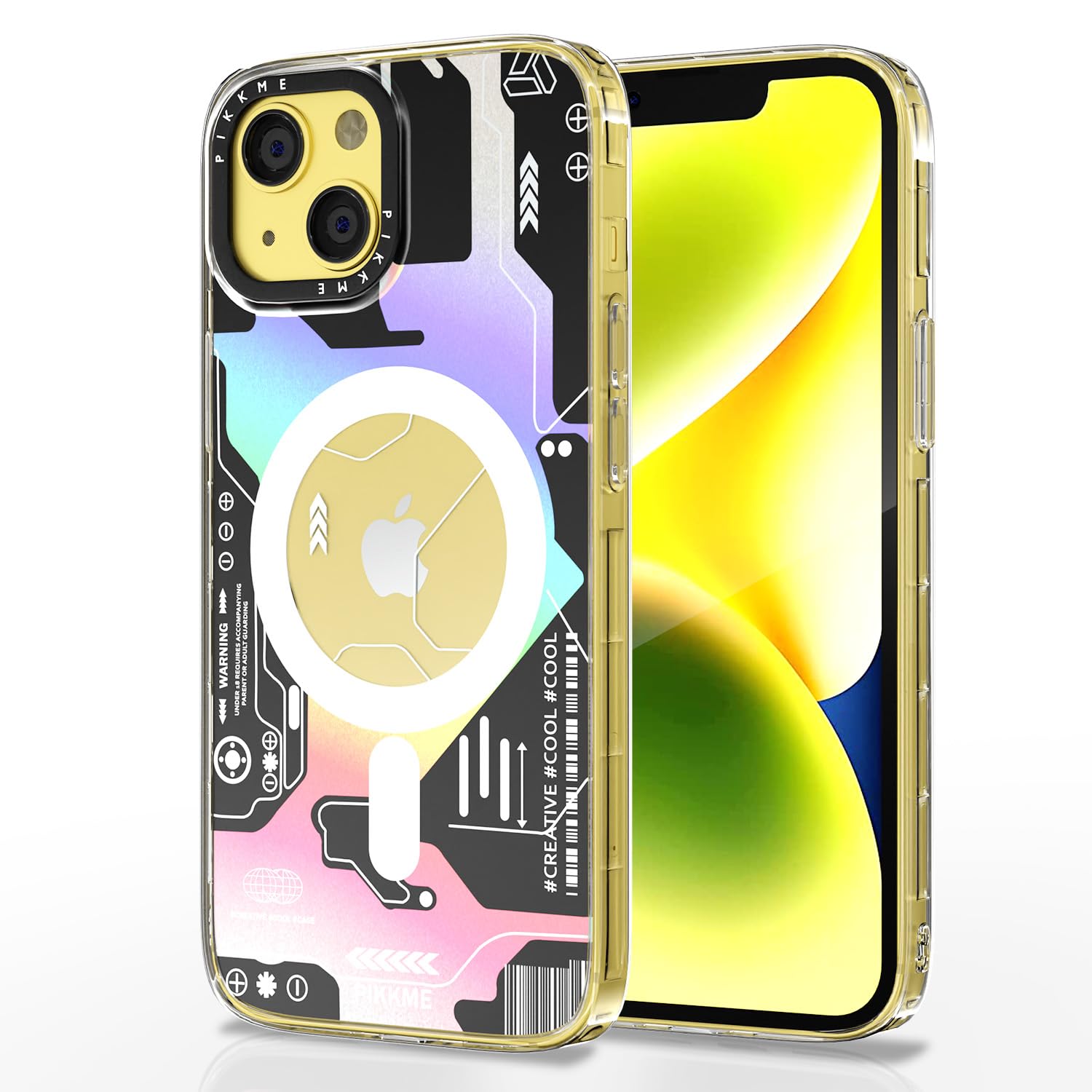 Pikkme iPhone 14 Printmagsafe Back Cover (Black)