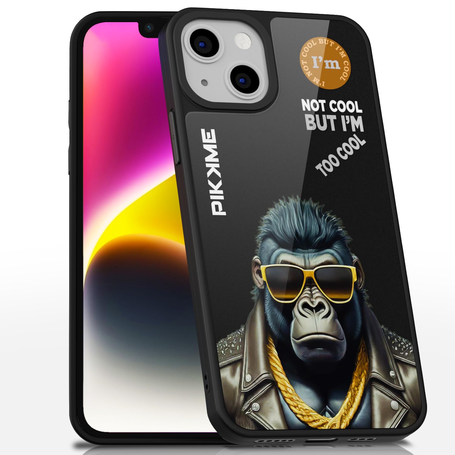 Pikkme Stylish Black Gorilla Swag iPhone 14 Back Cover (Design-07)